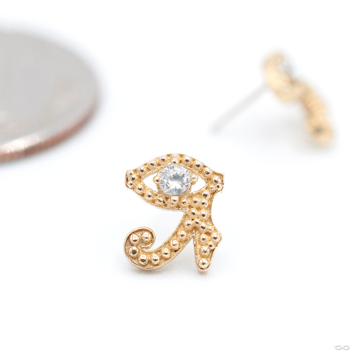 Eye of Horus Press-fit End in Gold from Kiwi Diamond with clear CZ
