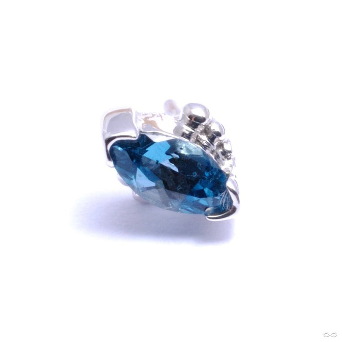 Beaded Marquise Press-fit End in Gold from BVLA with London Blue Topaz