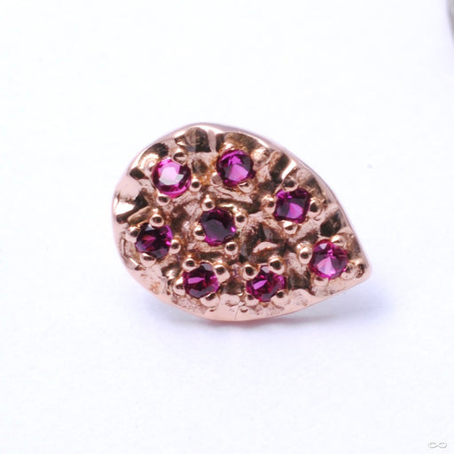 8 Stone Pear Press-fit End in Gold from LeRoiin dark ruby
