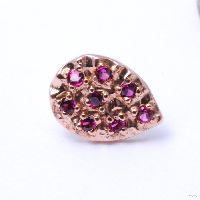 8 Stone Pear Press-fit End in Gold from LeRoiin dark ruby