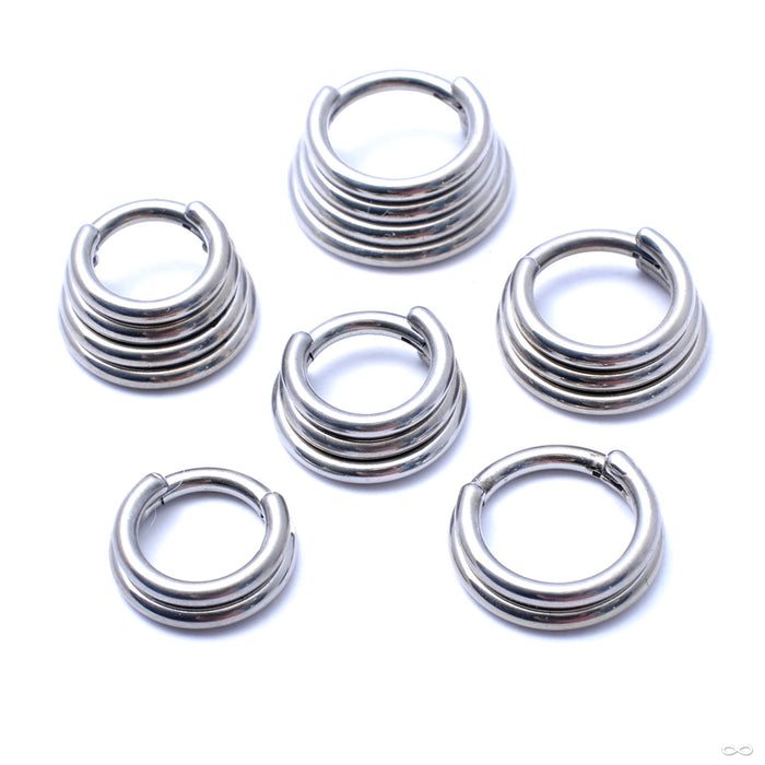 Stacked Clicker in Titanium from Zadamer Jewelry in assorted sizes and styles