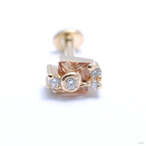 Abundance Threaded Stud in Gold from Pupil Hall with diamonds and sapphire