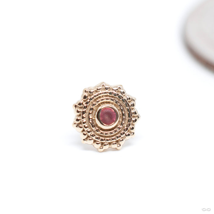 Afghan Press-fit End in Gold from BVLA with sandblasted pink topaz