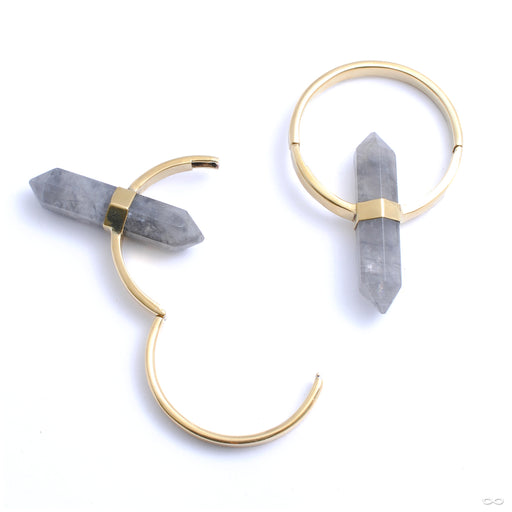 Alchemy Hoops in Yellow Gold with Smoky Quartz from Buddha Jewelry