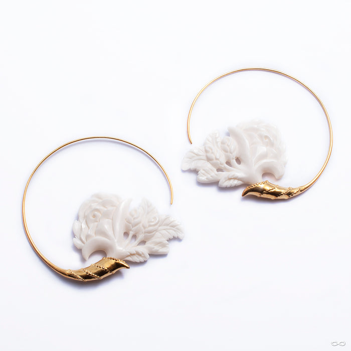 Amore Earrings from Maya Jewelry in yellow-gold-plated brass with bone