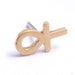 Ankh Press-fit End in Gold from Phoenix Revival Jewelry in yellow gold with frosted finish