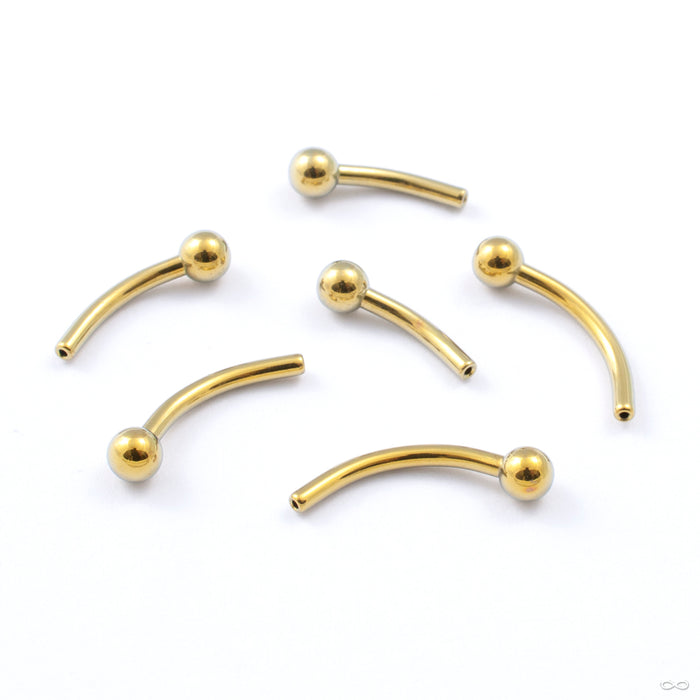 Curved Press-fit Post in Titanium Anodized Gold from Neometal in assorted sizes