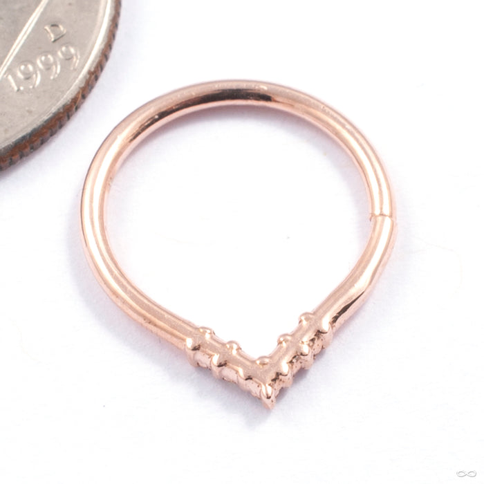 Apex Seam Ring in Gold from Tawapa in rose gold back detail