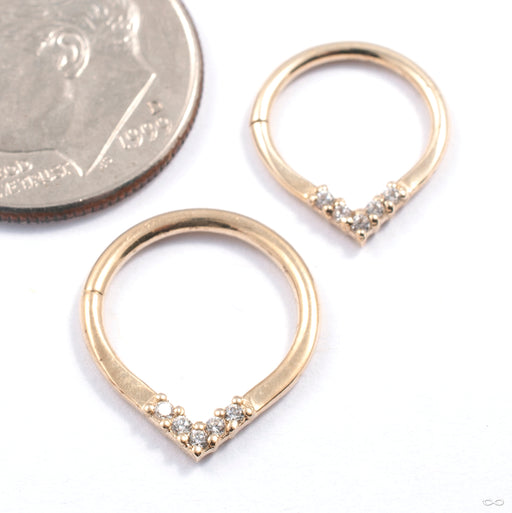 Apex Seam Ring in Gold from Tawapa in yellow gold with clear cz
