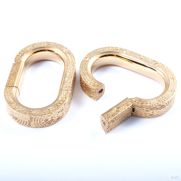 Artifact Weights from Tether Jewelry open in yellow gold plated steel