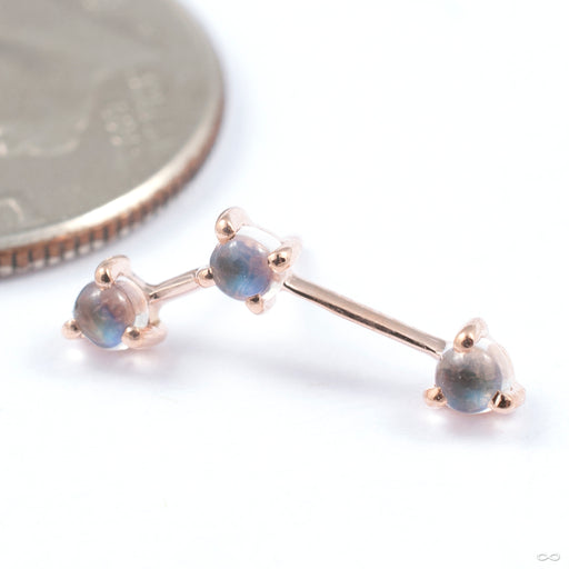 Astera 3 Press-fit End in Gold from Modern Mood in rose gold with moonstone
