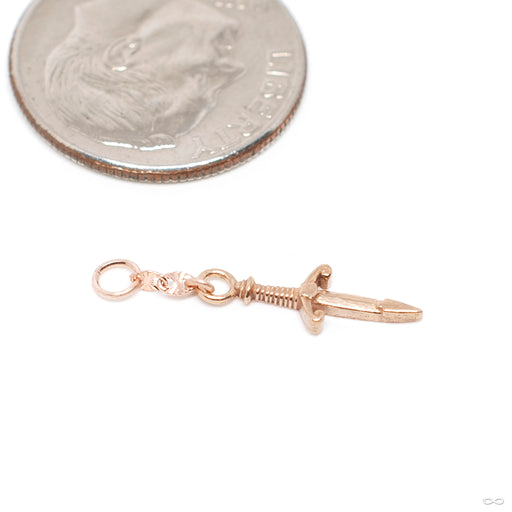 Back Stabber Charm in Gold from Hialeah in rose gold