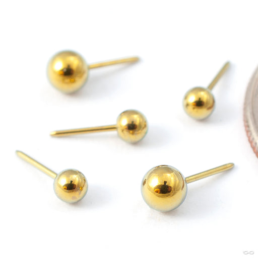 Ball Press-fit End in Titanium Anodized Gold from NeoMetal in assorted sizes