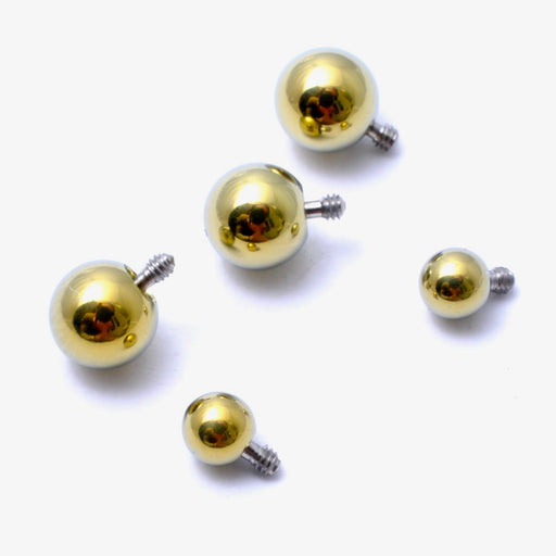 Ball Threaded End in Titanium Anodized Gold from Industrial Strength