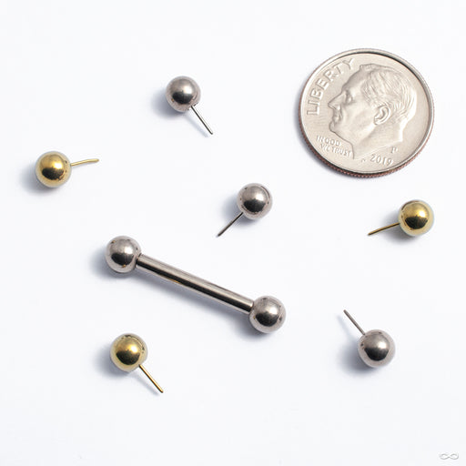 Ball with Countersink Press-fit End in Titanium from NeoMetal in assorted materials