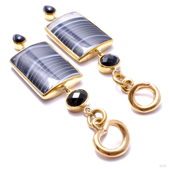 Banded Agate and Black Obsidian Dangles from Diablo Organics