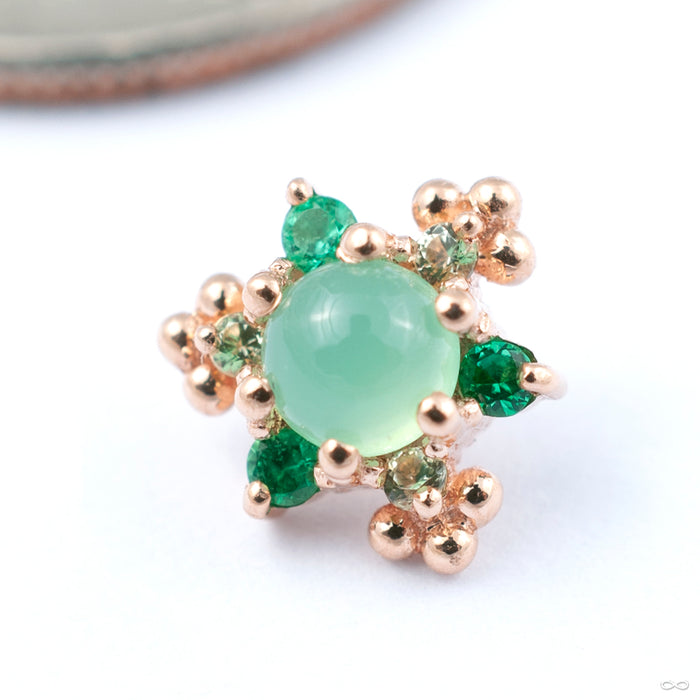 Bayle Threaded End in Gold from BVLA with chrysoprase, emerald, and peridot