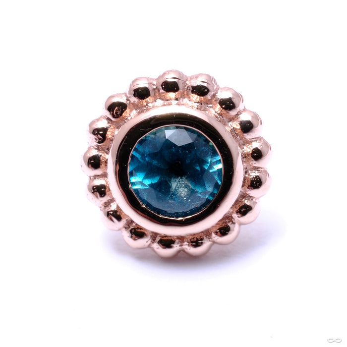 Beaded Choctaw Press-fit End in Gold from BVLA with paraiba topaz