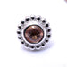 Beaded Choctaw Press-fit End in Gold from BVLA with peach topaz