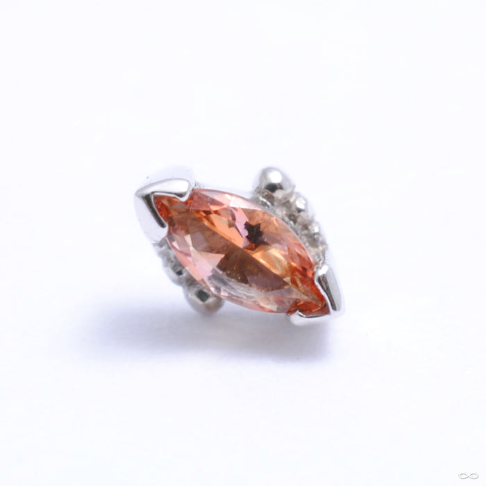 Beaded Marquise Press-fit End in Gold from BVLA with peach topaz