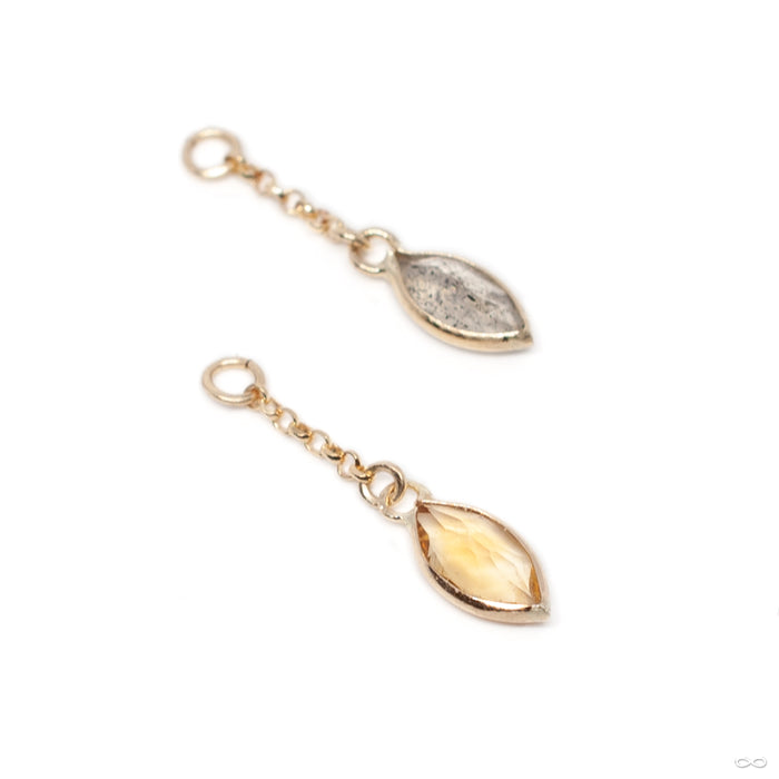 Faceted Bead Threader Charm in Gold from Hialeah