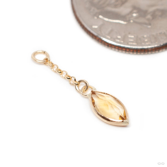 Belleza Charm in Gold from Hialeah in yellow gold with smoky quartz