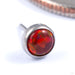Bezel-set Cabochon Press-fit End in Titanium from NeoMetal with fire red opal