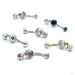 Bezel-set Faceted Gem Curved Barbell with Dangle in Titanium from Industrial Strength in assorted materials