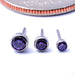 Bezel-set Gemstone Press-fit End in Titanium from NeoMetal with fancy purple stones