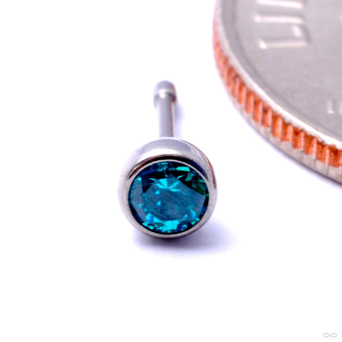 Bezel-set Gemstone Press-fit End in Titanium from NeoMetal with mint stones