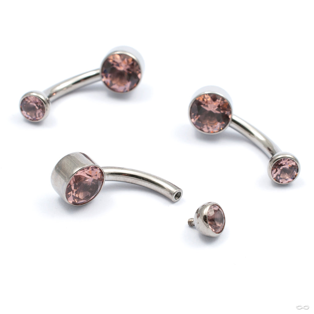 Industrial Strength - Bezel-set Gem Curved Barbell from Industrial Strength  - Infinite Body Piercing, Inc.