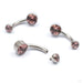 Bezel-set Gem Curved Barbell from Industrial Strength in dusty morganite