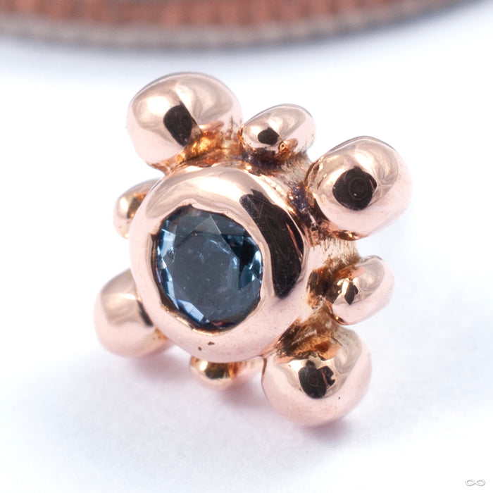 Bindi Press-fit End in Gold from LeRoi in rose gold with aqua