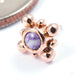 Bindi Press-fit End in Gold from LeRoi in rose gold with purple marble