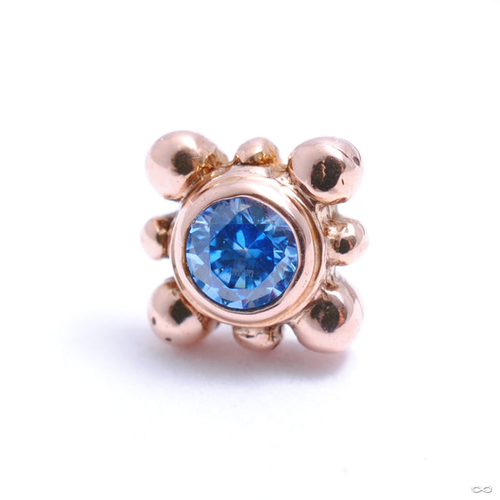 Bindi Press-fit End in Gold from LeRoi with Arctic Blue