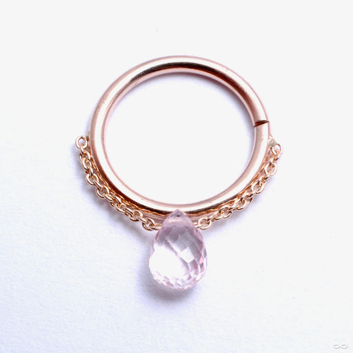 Briolette Seam Ring in Gold from Pupil Hall with pink sapphire
