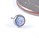 Bezel-set Cabochon Press-fit End in Titanium from NeoMetal with lavender opal