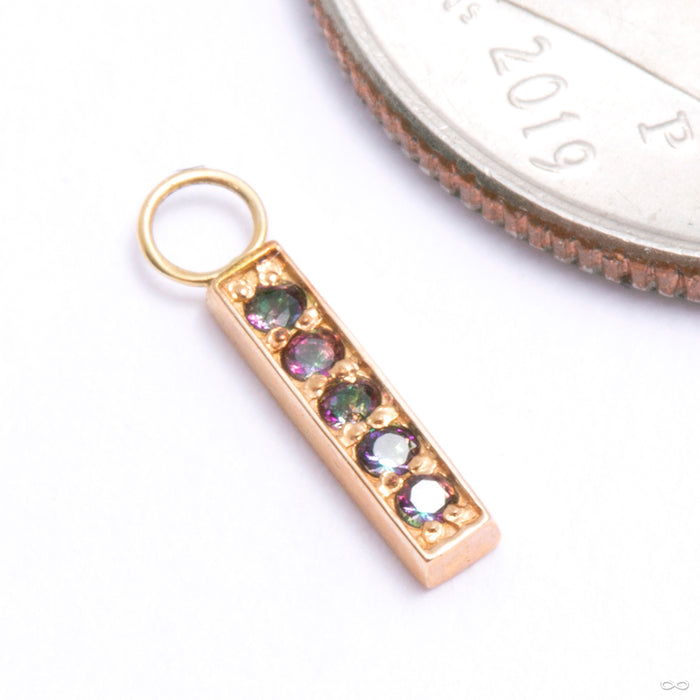 Cascade Charm in Gold from Auris Jewellery in rose gold with fire mystic topaz