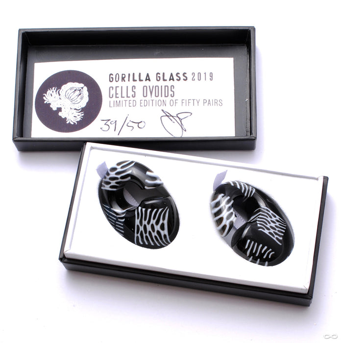 Cells Ovoids from Gorilla Glass with cross hatch design in custom box
