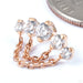 Chained Livia Press-fit End in Gold from Auris Jewellery in rose gold with cz