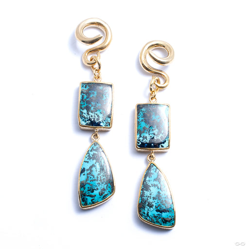 Chrysocolla Dangles with Brass Coils from Diablo Organics