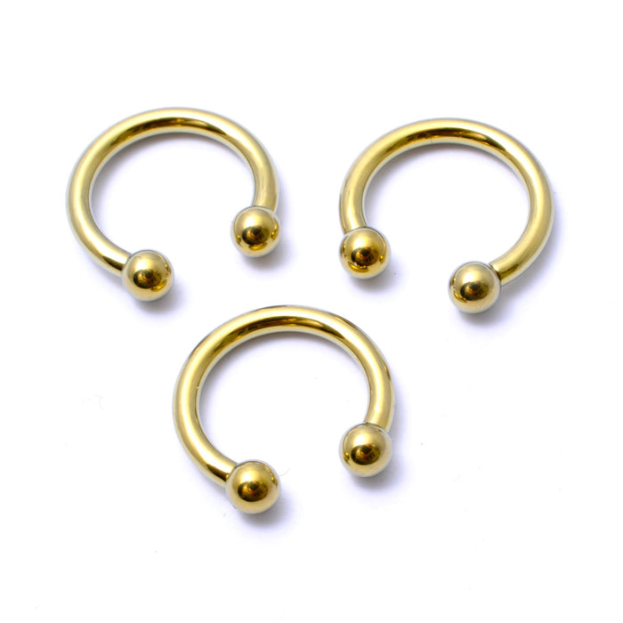 Circular Threaded Barbell Shaft in Titanium Anodized Gold from Industrial Strength