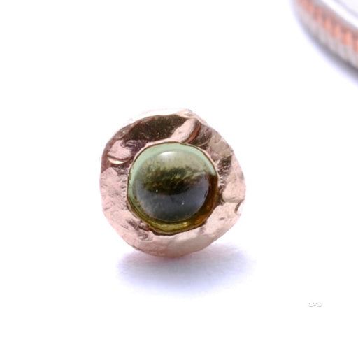 Clementine Press-fit End in Gold from Pupil Hall with green sapphire
