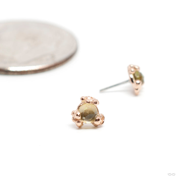 Cleo Beaded Press-fit End in Gold from Pupil Hall in rose gold with peridot