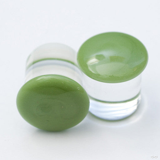 Color Front Plugs from 2g to 1/2" from Gorilla Glass in Olive