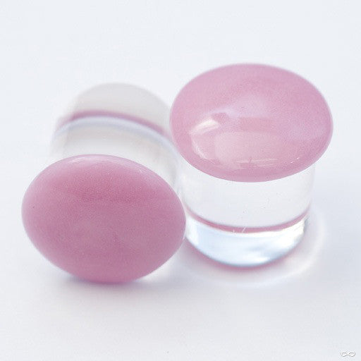 Color Front Plugs from 2g to 1/2" from Gorilla Glass in Pink