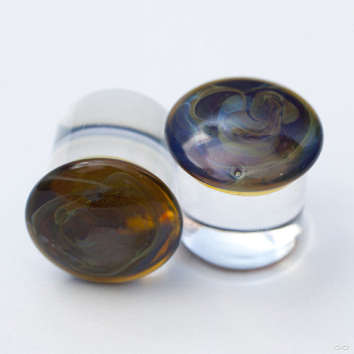 Color Front Plugs from 2g to 1/2" from Gorilla Glass in Purple Amber