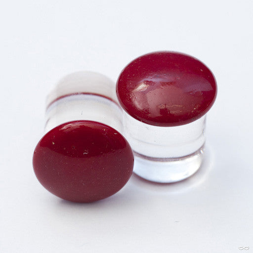 Color Front Plugs from 2g to 1/2" from Gorilla Glass in Red