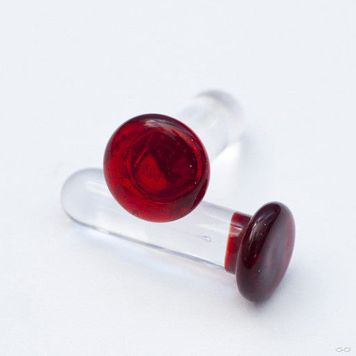 Color Front Plugs from 12g to 4g from Gorilla Glass in Ruby