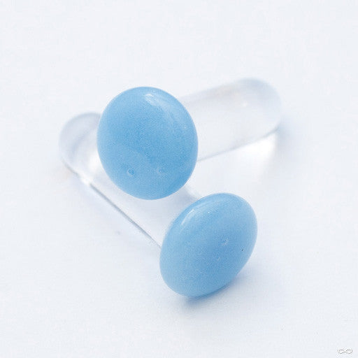 Color Front Plugs from 12g to 4g from Gorilla Glass in Sky Blue